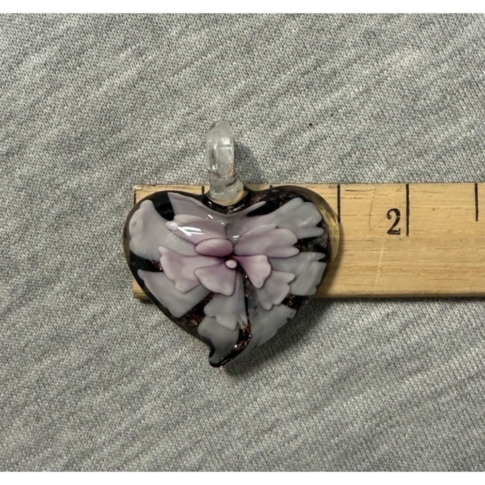 Art Glass PENDANTS (7) Handmade Artisan Flower Butterfly Millefiori Heart Shapes - Picture 14 of 16